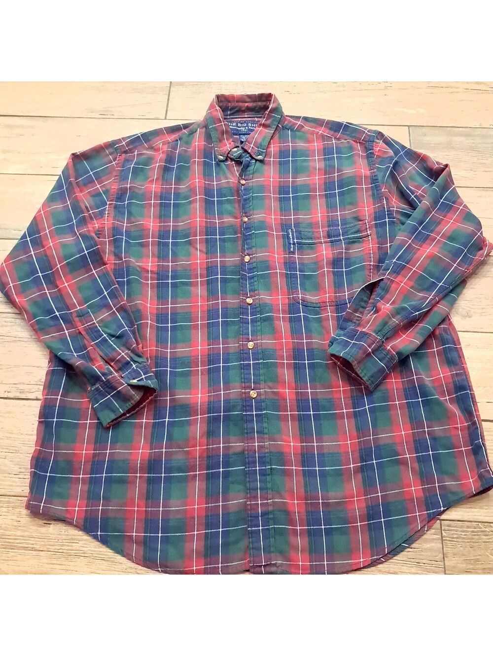 Vintage Abercrombie & Fitch Flannel The Big Shirt Flannel Sz L LARGE red navy